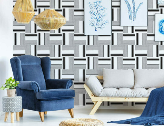 Bold black and white temporary wallpaper
