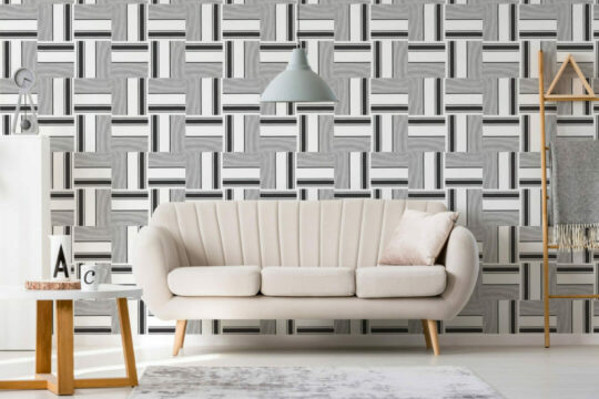 Bold black and white peel and stick removable wallpaper