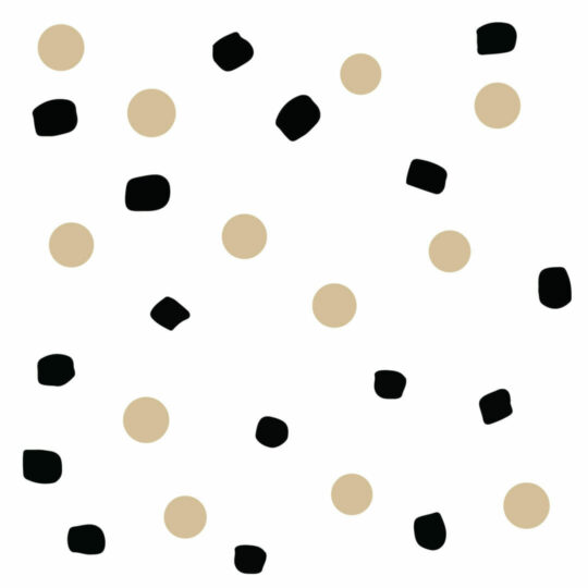 Beige, black and white dots removable wallpaper