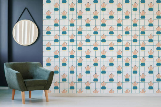 Aesthetic cactus stick on wallpaper