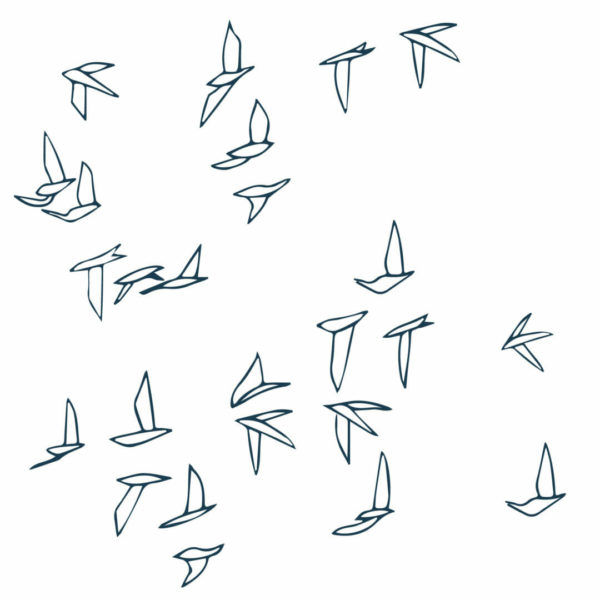 Flying birds peel and stick wallpaper