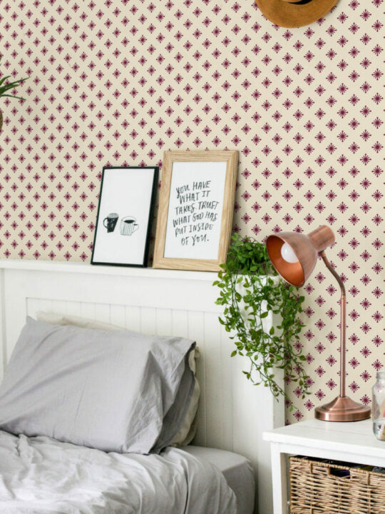 Diamond shape star peel and stick removable wallpaper
