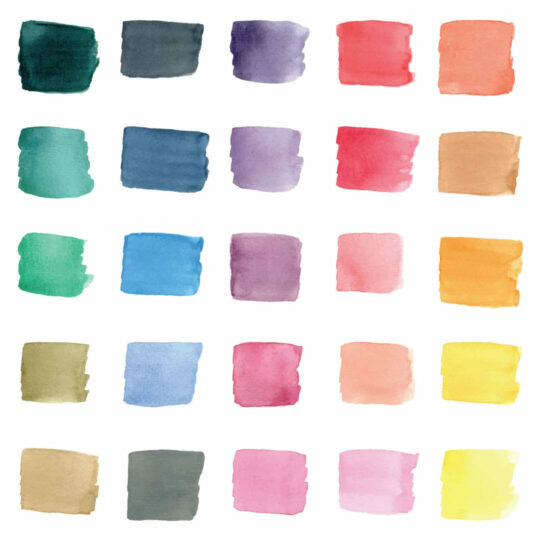 Colorful watercolor brush stroke removable wallpaper