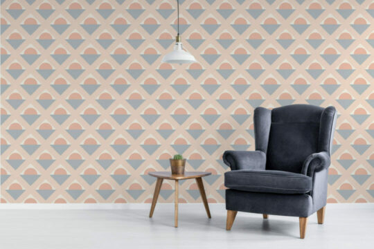 Geometric sunset peel and stick removable wallpaper