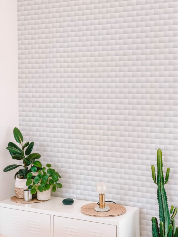 Gray brick pattern temporary wallpaper