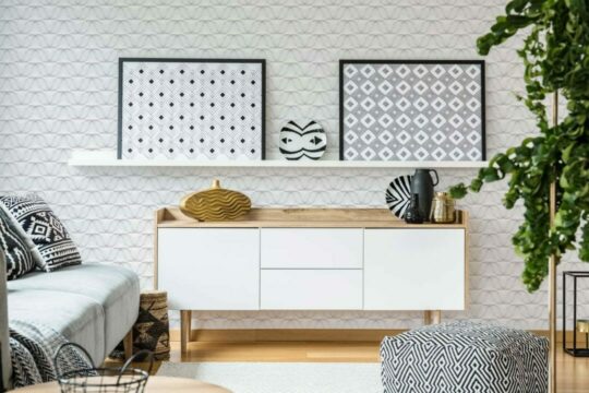 Abstract geometric circle wallpaper for walls
