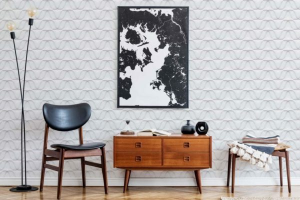 Abstract geometric circle peel and stick removable wallpaper