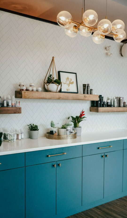 White herringbone tile peel stick wallpaper