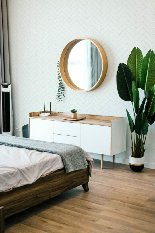 White herringbone tile peel and stick removable wallpaper