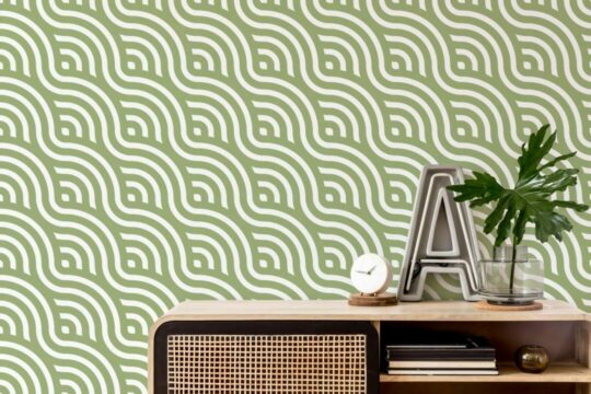 Art Deco wave sticky wallpaper