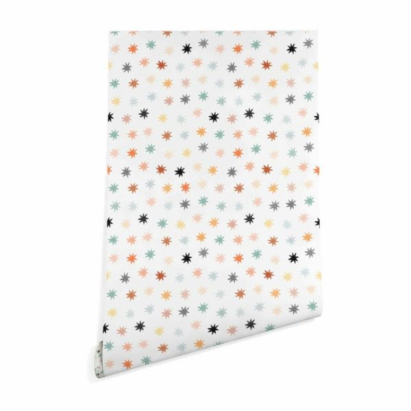 Multicolor stars peel and stick removable wallpaper