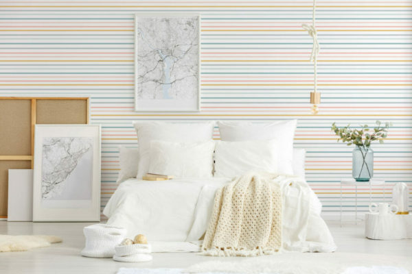 Pastel striped temporary wallpaper