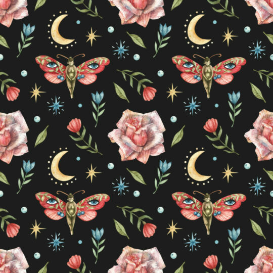 Floral and butterfly removable wallpaper