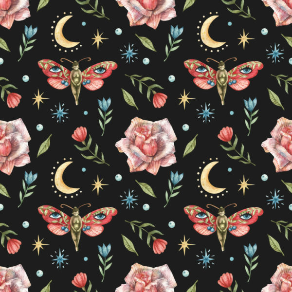 Floral and butterfly removable wallpaper