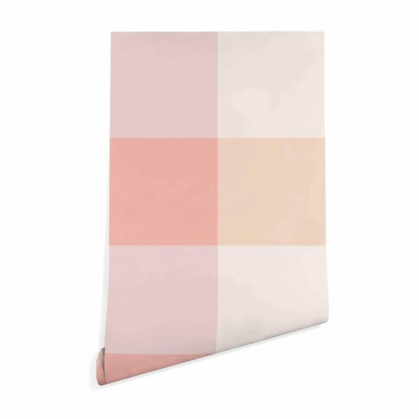 Pink gingham wallpaper peel and stick