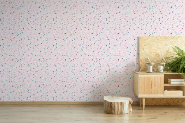 Pink terrazzo wallpaper for walls