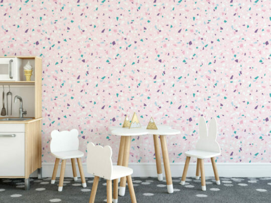 Pink terrazzo self adhesive wallpaper