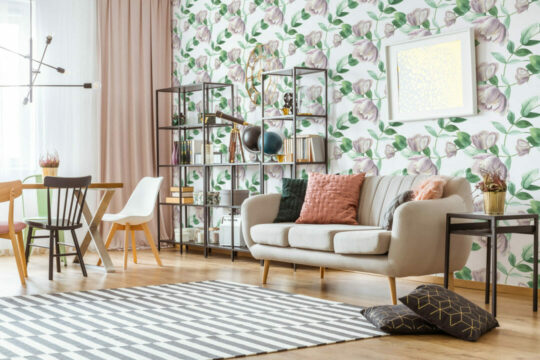Peonies self adhesive wallpaper