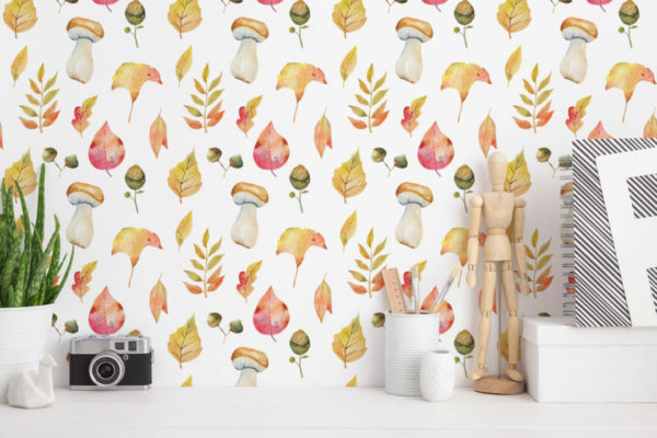 Fall leaf peel and stick removable wallpaper