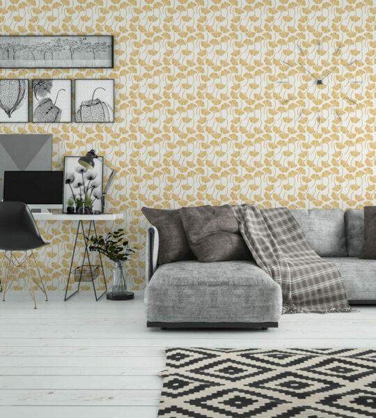 Ginkgo peel and stick removable wallpaper