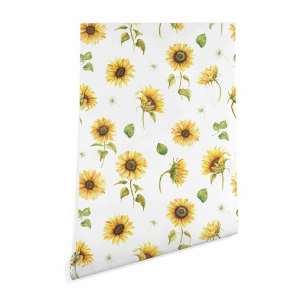 Sunflower peel and stick removable wallpaper