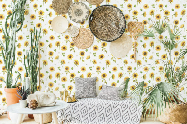 Sunflower self adhesive wallpaper