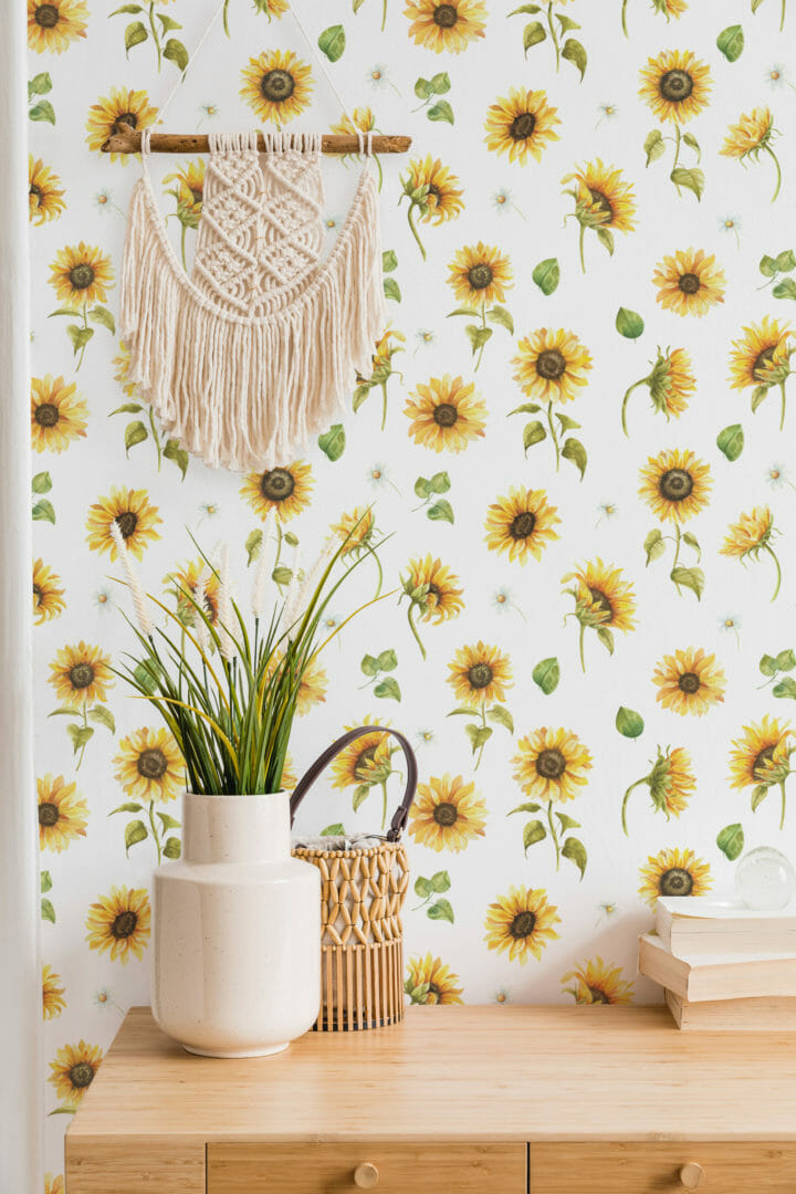 Sunflower wallpaper - Peel and Stick or Non-Pasted