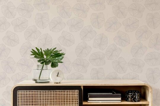 Neutral leaf sticky wallpaper