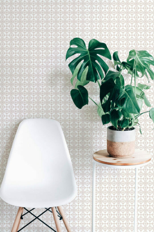 Beige geometric tile sticky wallpaper