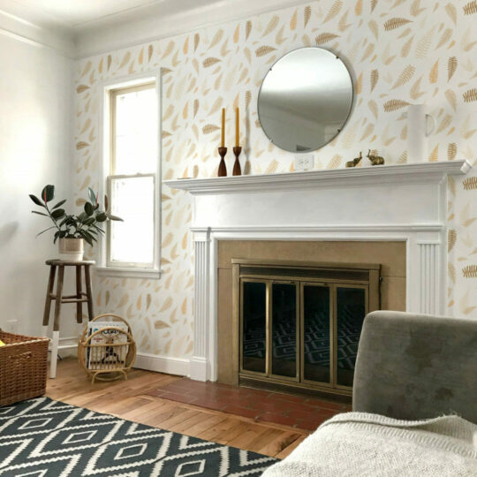 Fern leaf peel and stick removable wallpaper