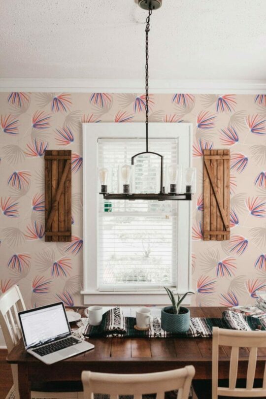 Overlapping floral wallpaper peel and stick