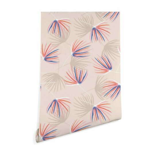 Overlapping floral self adhesive wallpaper