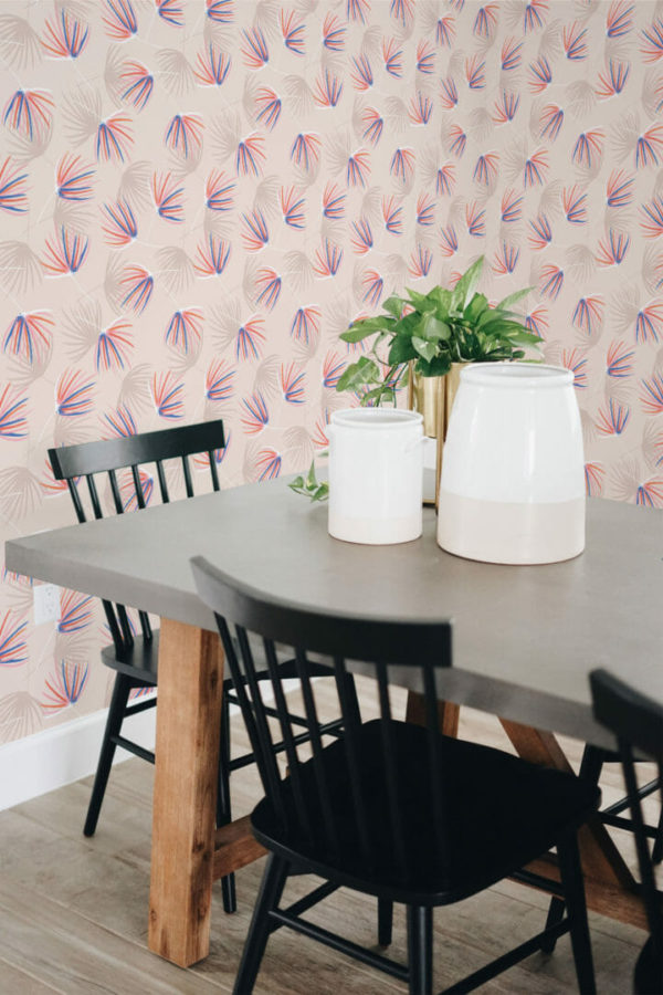 Overlapping floral wallpaper for walls