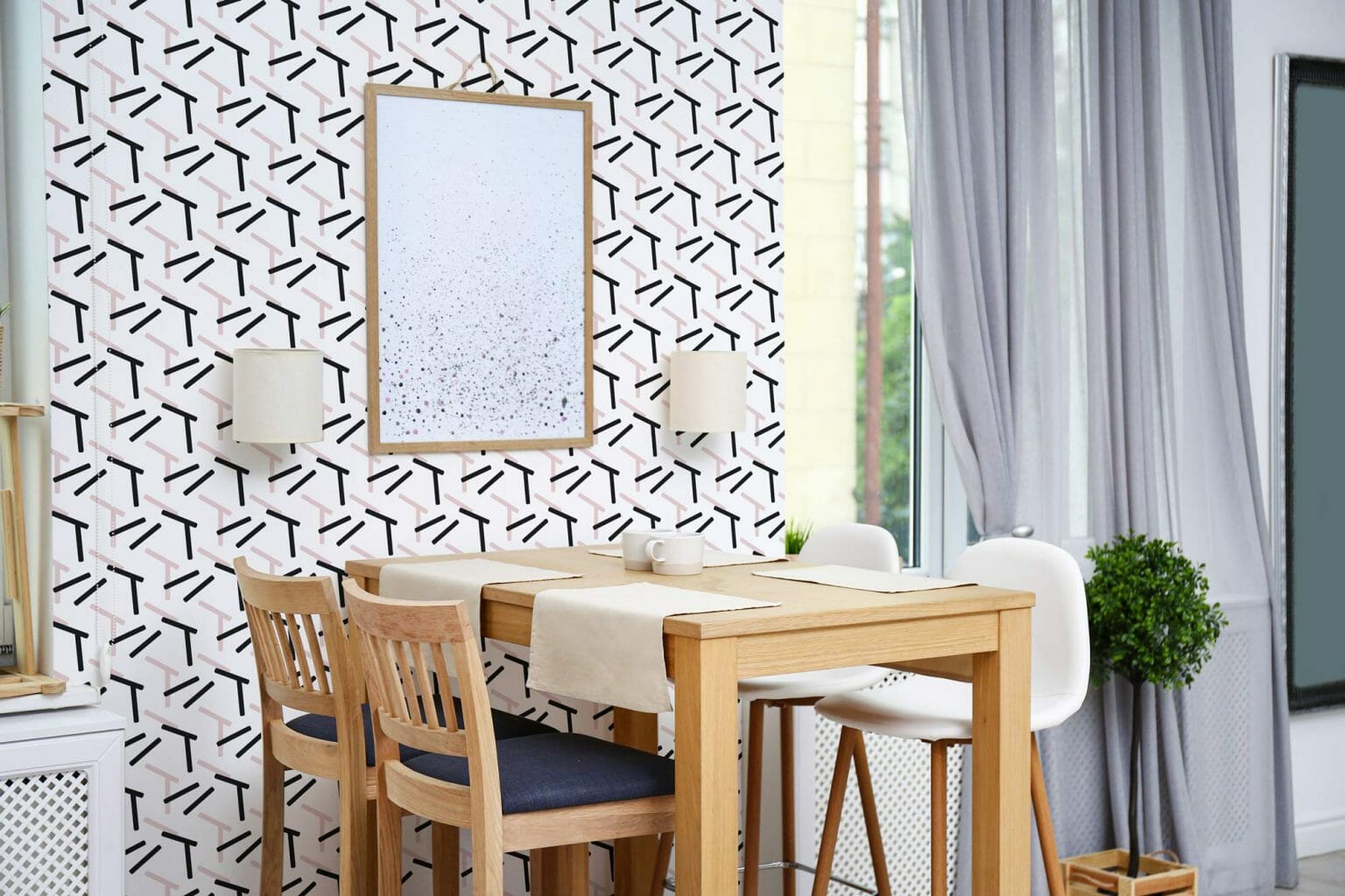 Abstract geometric peel and stick wallpaper - Fancy Walls