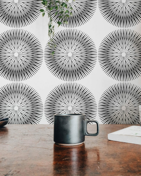 Abstract circle peel and stick wallpaper