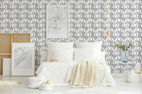 Squiggle peel and stick removable wallpaper