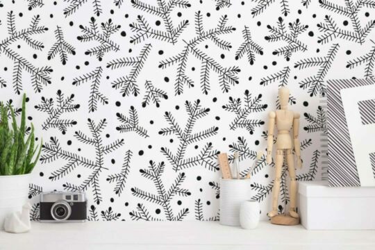 Branches and dots stick on wallpaper