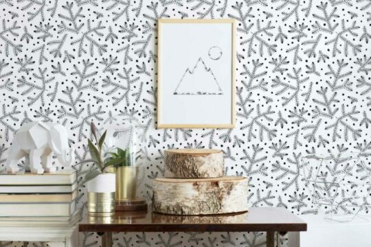 Branches and dots self adhesive wallpaper