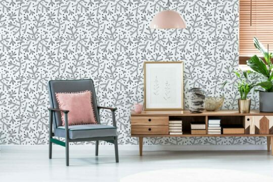Branches and dots peel stick wallpaper