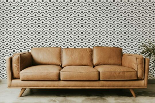 Black and white geometric retro self adhesive wallpaper