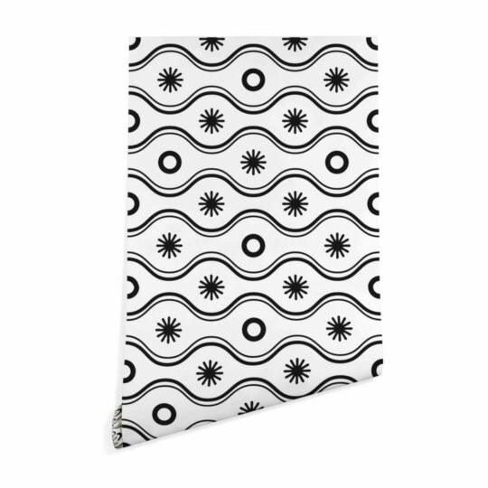 Black and white geometric retro sticky wallpaper