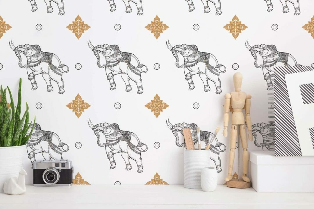 Elephant wallpaper - Peel and Stick or Non-Pasted