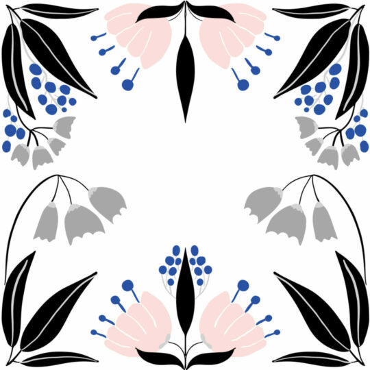 Scandinavian floral geometric removable wallpaper