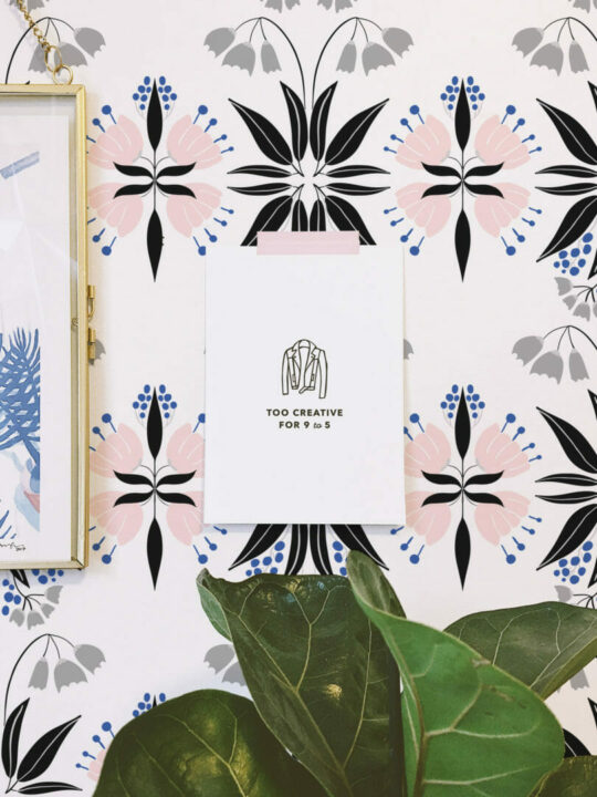 Scandinavian floral geometric peel and stick wallpaper