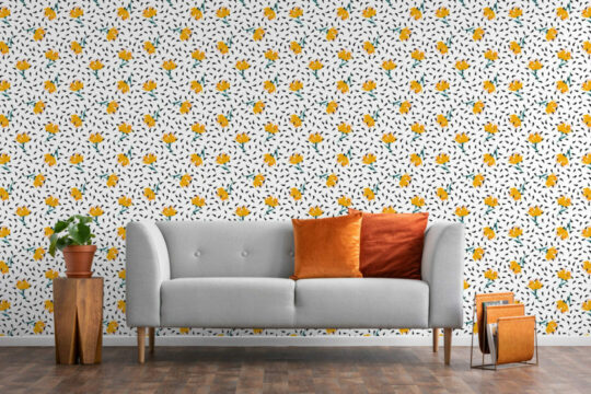 Bold floral wallpaper for walls