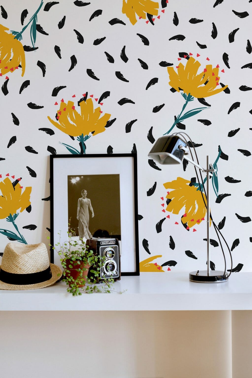 Black and white floral peel and stick wallpaper | Fancy Walls