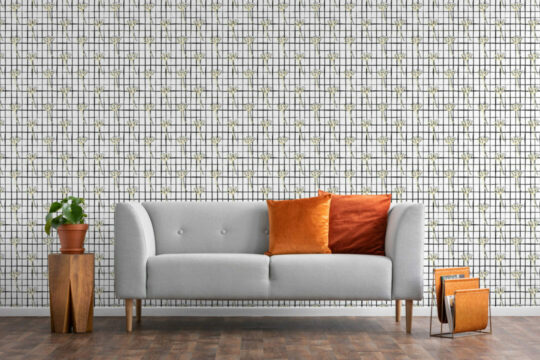 Floral grid peel and stick removable wallpaper