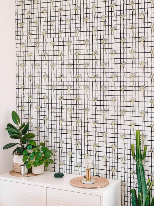 Floral grid self adhesive wallpaper