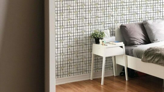 Floral grid peel stick wallpaper