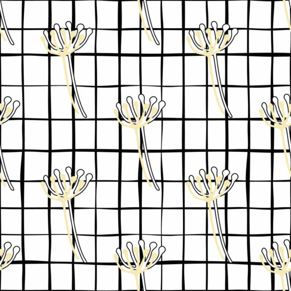 Floral grid removable wallpaper